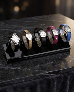 Support de montre en acrylique noir et blanc |   Support d'affichage de montres haut de gamme pour les magasins de détail et les salles d'exposition - Product Image 5