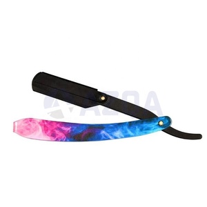 Navaja de Afeitar Recta de Acero Inoxidable de Lujo al por Mayor con Mango de Plástico y Hoja Afilada para Afeitar la Barba de Hombres - Product Image 2