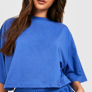 ชุดเซ็ตเสื้อยืดและกางเกงขาสั้นผ้าฝ้าย 2 ชิ้น ราคาสมเหตุสมผล แบบสั่งทำได้ ชุดออกกำลังกายผู้หญิง ชุดฤดูร้อนสองชิ้นผ้าฝ้าย - Product Image 3