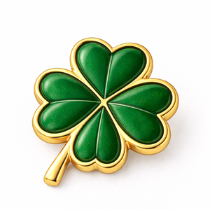 Accesorios para traje de hombre, decoración de bolsillo, pin metálico personalizado con trébol de cuatro hojas. - Product Image 4