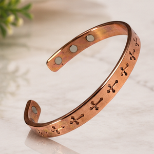 Pure Copper Braided <b>Wire</b> and Plain Cuff Combination Therapy Bracelet Set Handmade Embossed Luxury Fashion Jewelry - Product Image 5