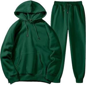 Conjunto Deportivo Unisex de Sudadera con Capucha y Pantalones Blancos, Color Sólido, Manga Larga, Cierre con Cordón, Ropa Casual para Otoño - Product Image 2