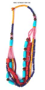 Collier ethnique à maillons perlés en os, breloques en forme de cœur, perles d'os colorées, bijoux de mode unisexe multi-brins, idéal pour les fêtes hindoues - Product Image 5