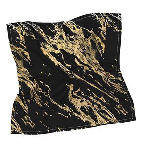 Women's Square Scarf Black Gold Foil Print Reversible Other Material Spring Daily Wear Digital Printing Lightweight - Product Image 1