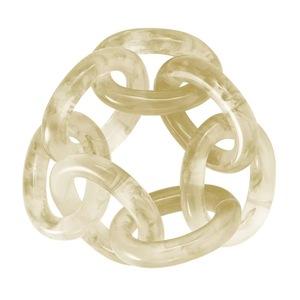 <b>Amber</b> Tortoiseshell Resin Napkin <b>Rings</b> Interlocking Circle Design Elegant Table Decor - Product Image 3