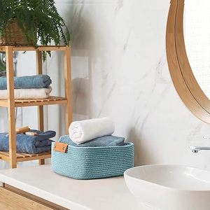 Customised Hot-selling Custom Woven <b>Basket</b> with PU Handles Used Toys and Sundries - Cotton Rope <b>Storage</b> <b>Basket</b> Toy Box <b>Basket</b> - Product Image 5