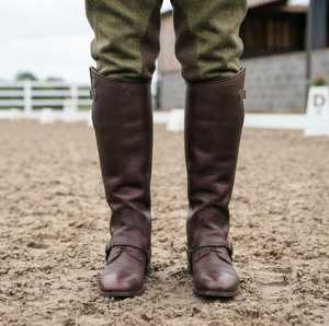 Custom Cowhide Leather Half Chaps Premium Equestrian Horse Riding Gaiters Durable Unisex <b>Boot</b> <b>Cover</b> Chaps LHC-0018 - Product Image 2