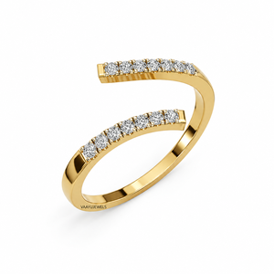 Anillo de Compromiso Moderno con Diamante Cultivado en Laboratorio, Diseño Abierto Unisex, Oro 10K 14K 18K, Plata 925 935 - Product Image 2
