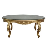 Table basse de salon classique Reproduction antique Table à thé Table centrale ovale conçue pour les meubles de maison de Style baroque