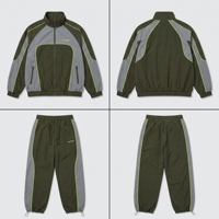 Ensemble de survêtement coupe-vent personnalisé pour homme, avec pantalon de jogging en nylon et veste à cordon de serrage, léger, idéal pour l'hiver – Vente en gros