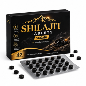 Natural Himalayan Shilajit 500mg Dry Drops Pure Shilajit <b>Tablets</b> Dietary Supplement With Fulvic Acid For Energy Stamina Support - Product Image 1