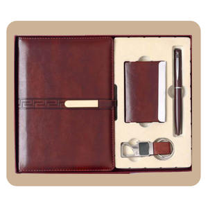 Juego de Regalo Corporativo de 4 Piezas, Cuaderno de Cuero, Bolígrafo, Llavero, Botella de Agua de Acero Inoxidable, Personalizado para Pascua o Graduación - Product Image 4