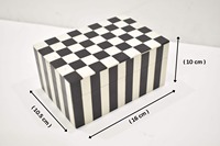 Boîte de rangement décorative en résine à carreaux noirs et blancs, faite à la main, moderne, pour bijoux et accessoires – Offre spéciale