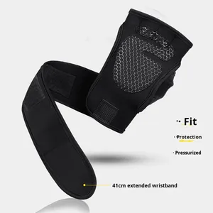 Gants de sport demi-doigts avec paume en silicone alvéolé antidérapante pour musculation, unisexe, avec sangle de poignet réglable - Product Image 5
