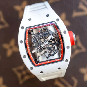 2026 ไวท์ โทนโน รีด เอคเซนท์ สเกเลตันนาฬิกาข้อมือผู้ชาย สายซิลิโคนสีขาว นาฬิกาข้อมือสปอร์ตแบบกลไกอัตโนมัติ - Product Image 1