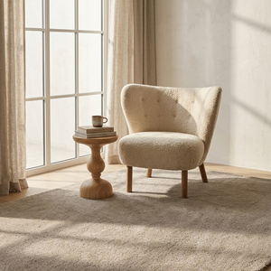 Elegant <b>Ivory</b> Beige Wool Handtufted Anti-Slip <b>Rug</b> Geometric Pattern Carpet for Living Room Bedroom Dining Room Modern Home Decor - Product Image 3