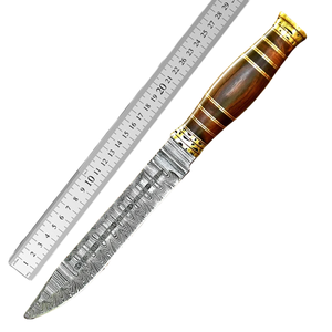 Couteau de survie et utilitaire A&M Enterprises en acier Damas de qualité industrielle avec manche en bois, idéal pour le camping et la chasse (OEM) - Product Image 6