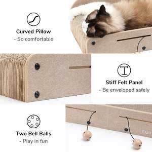 Lit grattoir pour chat de luxe 26 pouces, écologique et durable, en carton, pour intérieur, canapé-lit, jouet amusant - Product Image 5