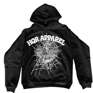 HQR APPAREL White 100% Cotton Fleece Anti-shrink Unisex Streetwear Pullover <b>Hoodie</b> with Kangaroo Pocket - Product Image 4