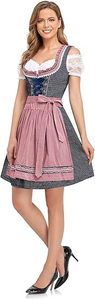 Robe traditionnelle bavaroise Dirndl, tenue allemande Trachten pour l'Oktoberfest, costume folklorique alpin pour femmes - Product Image 4