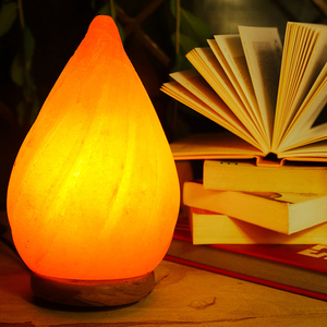 Lampe en sel de l'Himalaya naturel, forme de goutte polie, lumière chaude, décoration d'intérieur, lumière de cristal Feng Shui - Product Image 2