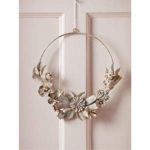Handmade metal floral <b>wreath</b> Vintage style Christmas decoration Round wall hanging <b>wreath</b> Indoor home decor <b>wreath</b> Home decor - Product Image 4