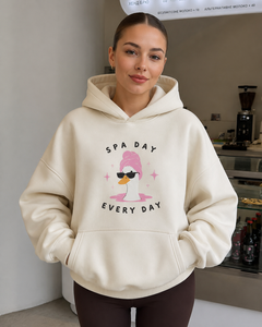 Sweat-shirt à capuche pour femme, impression personnalisée en relief, coton tricoté, manches longues, vêtement décontracté pour l'automne - Product Image 1