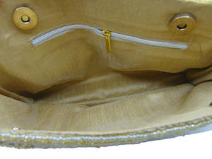 Bolso de mano de lujo con cuentas doradas hecho a mano, cartera de noche nupcial, bolso de fiesta bordado de diseñador, cartera de boda étnica - Product Image 4