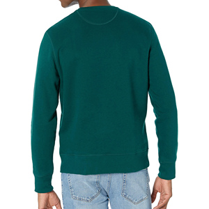 เสื้อสเวตเชิ้ตคอกลมสีเขียวล้วนสำหรับผู้ชาย ทรงปกติ ผ้าฝ้ายถัก 100% สวมใส่สบายๆ สำหรับฤดูใบไม้ร่วงและฤดูหนาว - Product Image 2