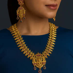 Fashion Jewelry Set Krishna Radha Long Haram Design - Product Image 4
