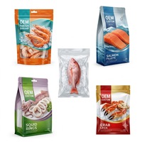 Sacs d'emballage pour fruits de mer en nylon de qualité alimentaire à trois soudures latérales avec impression en héliogravure pour sushis, salades et nouilles