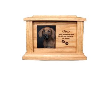 Wood <b>Pet</b> Urn <b>for</b> <b>Ashes</b> Dog Cat <b>Box</b> Personalized Cremation Casket Engraved Small Medium Large - Product Image 1
