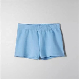 Ensemble décontracté personnalisé pour femme : sweat à capuche bleu clair et short, coupe oversize, taille élastique, couleur unie, OEM - Product Image 4