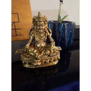 Ídolo de latón Kubera Budista Tibetano de 5 pulgadas hecho a mano en la India para regalar artefactos de escultura - Product Image 2