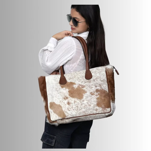 Premium Wholesale Hair On Hide Leather <b>Tote</b> <b>Bag</b> <b>Vintage</b> Large Capacity Lightweight Shoulder Carry <b>Bag</b> - Product Image 1