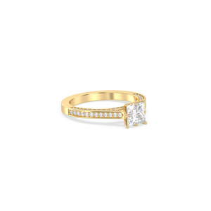 REYES High Quality 14K Solid Gold HPHT CVD Lab Grown Diamond Wedding Promise <b>Ring</b> For Women Wholesale Price Fine Jewelry - Product Image 3
