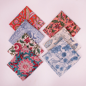 Mouchoirs en coton bio de luxe imprimés à la main, multicolores, style floral vintage, écologiques, cadeau pour adultes - Product Image 4