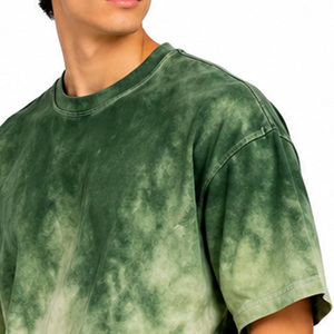 Camiseta Ombre Tie Dye para Hombre, 100% Algodón, Corte Holgado, Manga Corta, Cuello Redondo, Diseño Gráfico en la Espalda, Ropa Urbana Personalizada al por Mayor - Product Image 4