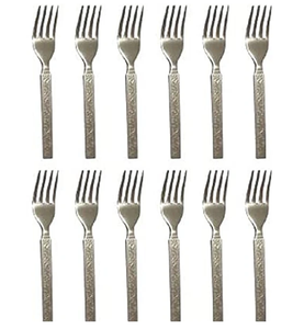 Ensemble de fourchettes en acier inoxydable de qualité supérieure, plaqué argent, petites fourchettes à gâteau et dessert, lavables au lave-vaisselle, ensemble décoratif - Product Image 2