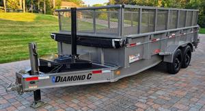 16ft Heavy Duty Low Profile Diamond-C Telescopic Dump <b>Trailer</b> with Bearing for <b>Farm</b> Use High Productivity - Product Image 6