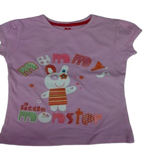 T-shirt à col rond 100% coton personnalisé pour filles disponible dans différentes méthodes et matériaux d'impression main à vendre - Product Image 5