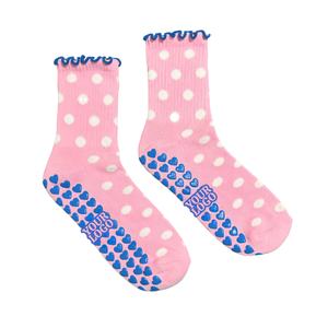 ODM Custom Pilates <b>Grip</b> <b>Socks</b> Women Anti-Slip Cotton Crew Disposable Eco-Friendly Heart Ruffles Vietnam Manufacturer - Product Image 1