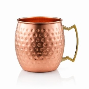 <b>Copper</b> <b>Mug</b> with Hammered Finish and Brass Handle Classic International Drinkware 200ml Capacity Food Safe Home Use - Product Image 6