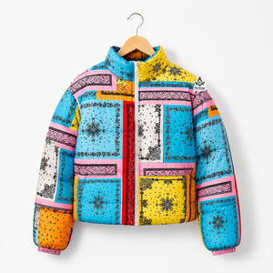 Veste matelassée décontractée en tissu tissé avec logo personnalisé, col montant, imperméable, pour l'hiver, style Régalia Maçonnique Héritage - Product Image 2