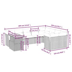 Conjunto de Sofás Modulares Grandes de Ratán PE Gris para Jardín, Colección Premium de Muebles para Exteriores - Product Image 3