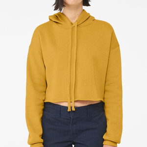Sweat-shirt à capuche court pour femme grande taille, manches longues, couleur unie, hiver, décontracté, avec cordon de serrage, vente en gros ODM/OEM - Product Image 6
