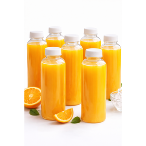 Botella de Plástico PET Cilíndrica de 350 ml, Grado Alimenticio, con Tapa de Rosca Hermética (Negra/Blanca) - Product Image 1