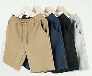 Pantalones cortos de felpa francesa para hombre, 100% algodón, lisos, al por mayor, con logotipo personalizado - Product Image 3