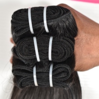 Supplier Grosir Rambut Moon Hair, Bundel Rambut Manusia India Keriting Mesin, 100% Virgin Remy Hitam Alami, Silky Weave Clip-in untuk Wanita