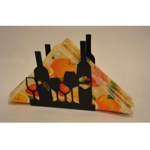 Porte-boîte à mouchoirs fantaisie en forme de bouteille de vin et verre, sur pied, pour utilisation sur table - Product Image 4